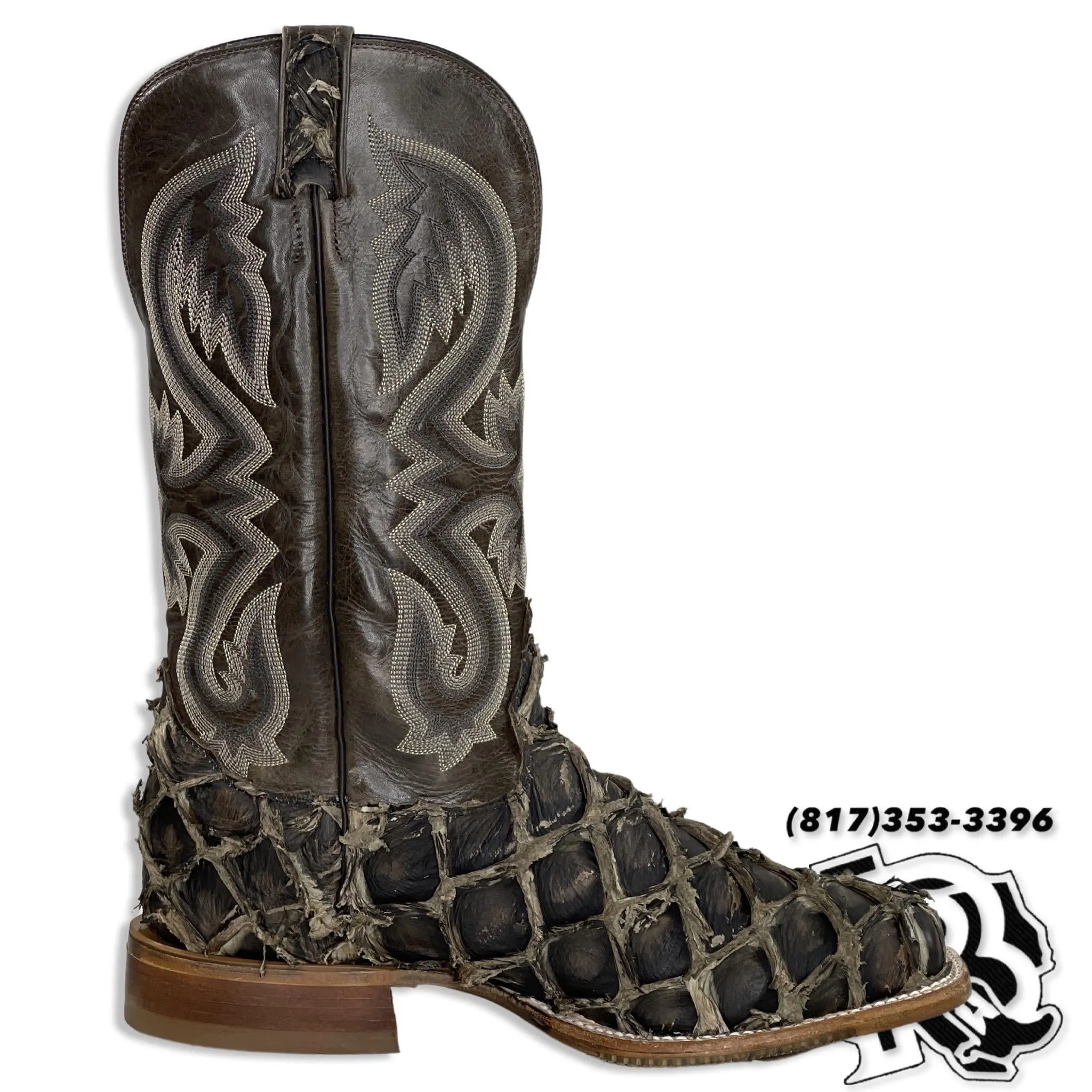 “ SA8265 “ | MEN WESTERN BOOTS ORIGINAL LEATHER SQUARE TOE BOOTS RUSTIC TABACO