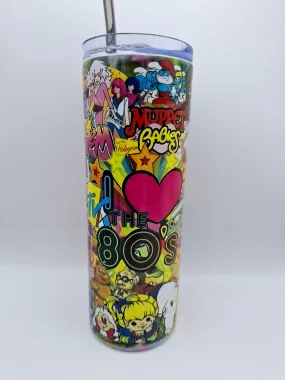 80s 20oz Metal Tumbler with Straw