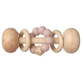 Ali+Oli Blush Silicone and Wooden Rattle