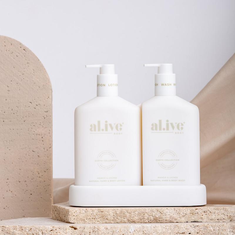 Al.ive Body Wash & Lotion Duo + Tray - Mango & Lychee