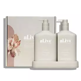 Al.ive Body Wash & Lotion Duo + Tray - Sea Cotton & Coconut