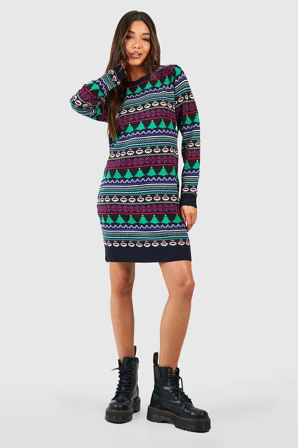 All Over Fairisle Christmas Sweater Dress