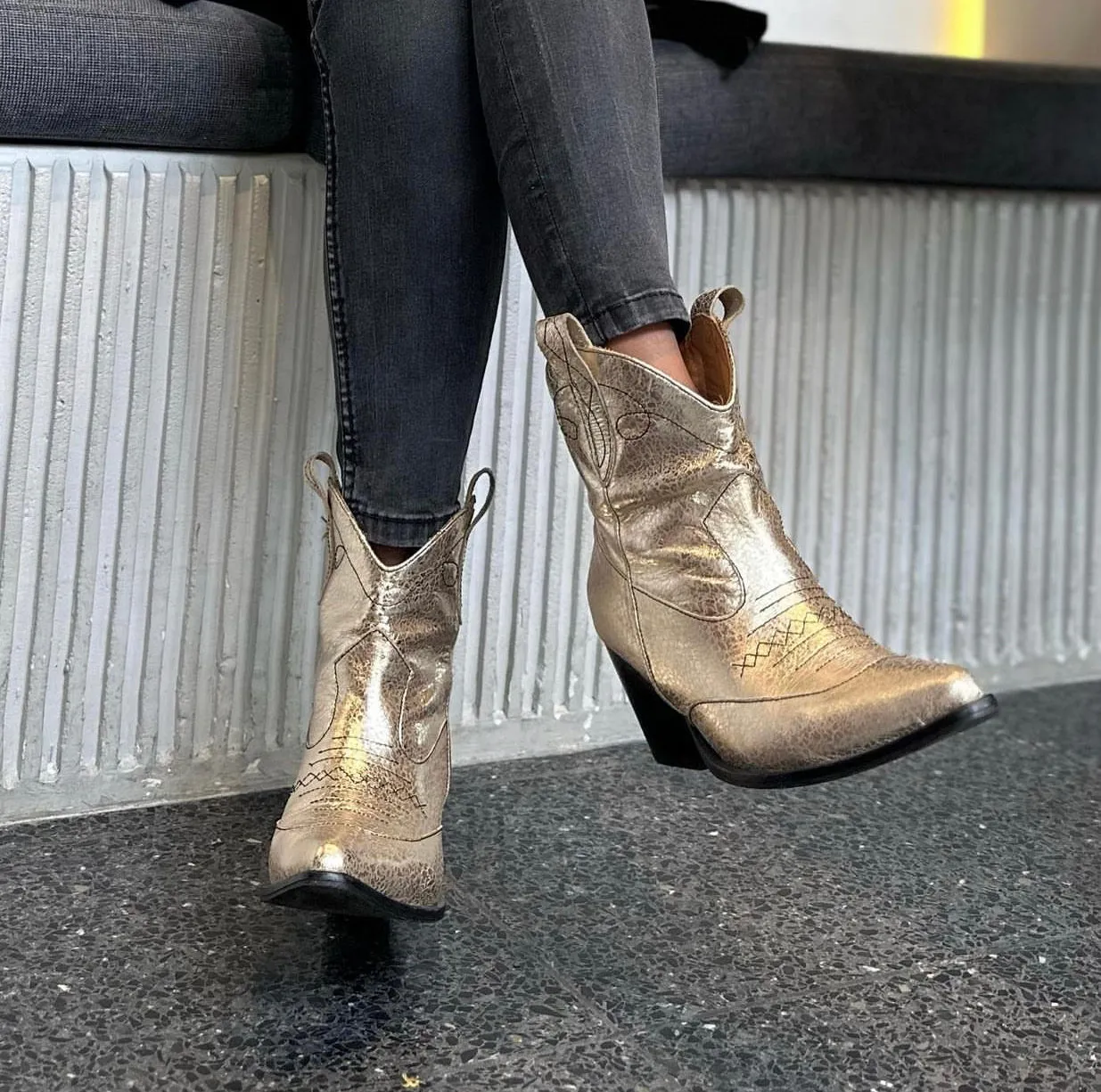 Anna Gold Cowgirl Boots