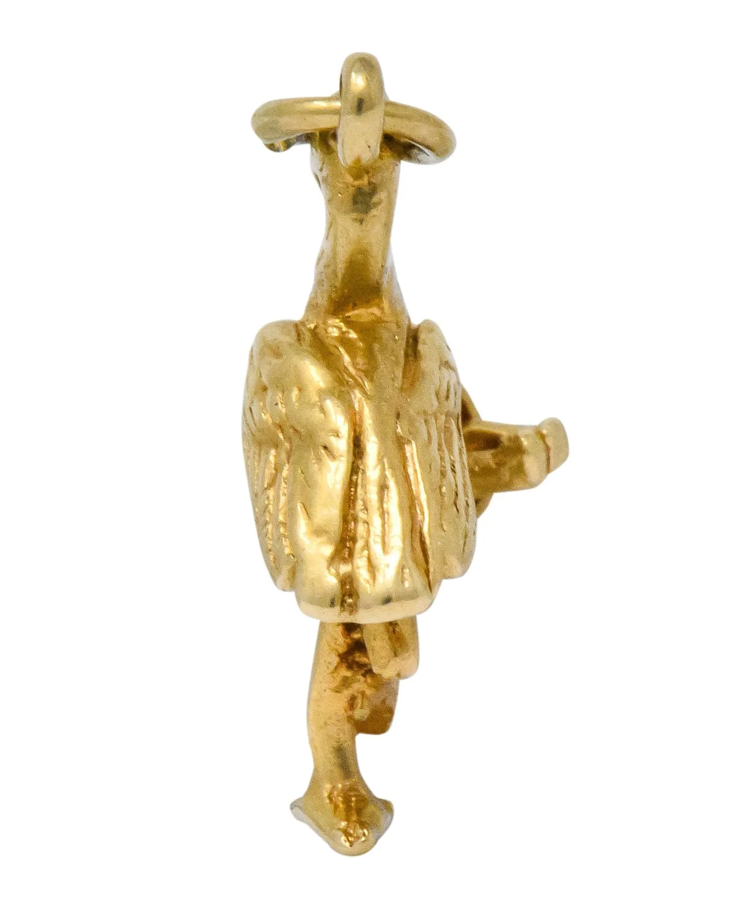 Art Nouveau 14 Karat Gold Stork Delivering Baby Realistic Charm