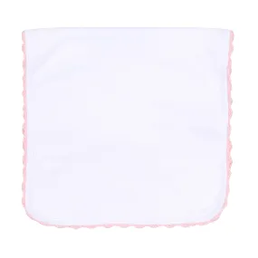 Baby Joy Embroidered Burp Cloth - Pink