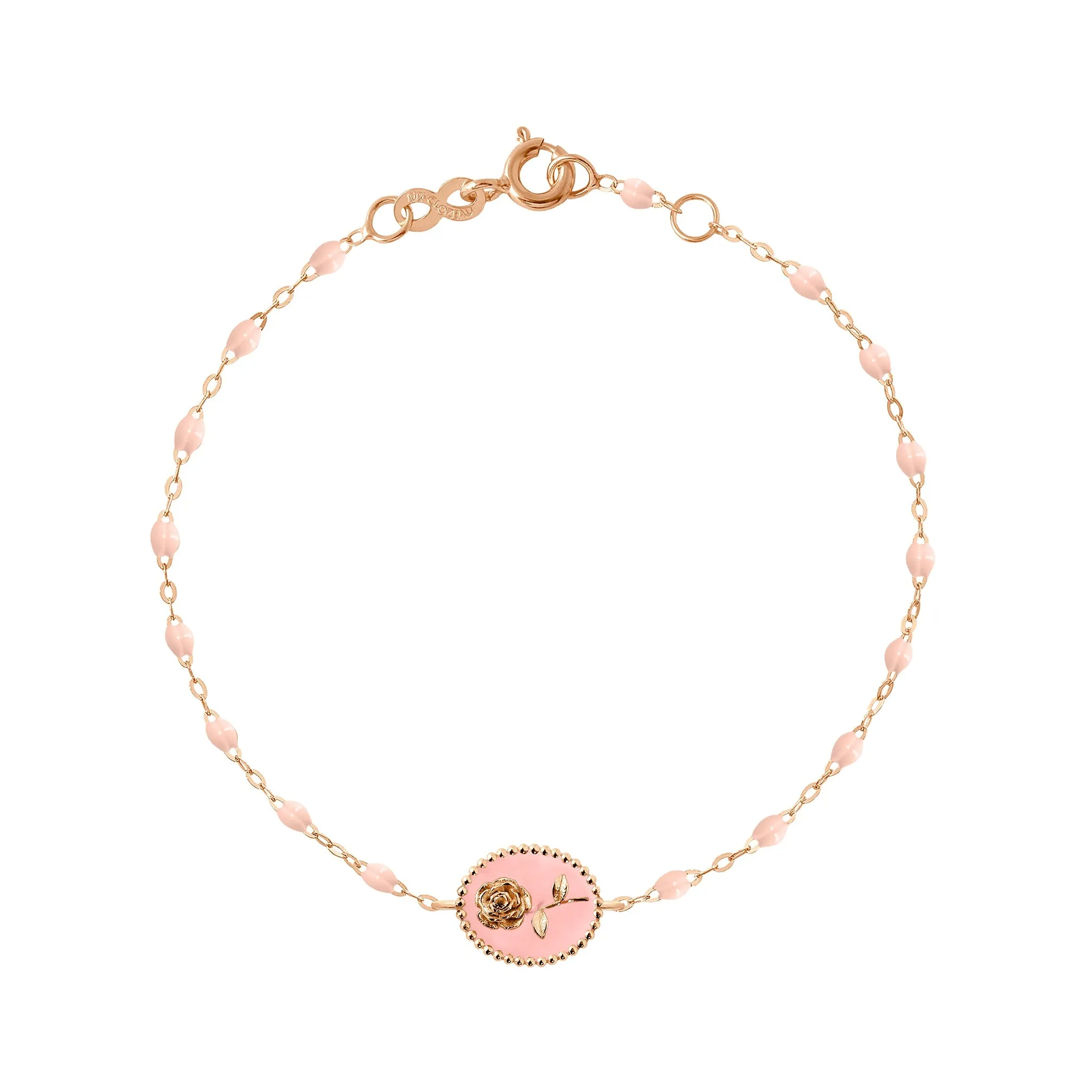 Baby Pink Rose Bracelet, Rose Gold, 6.7