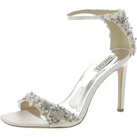 Badgley Mischka Womens Teja Satin Embellished Heels