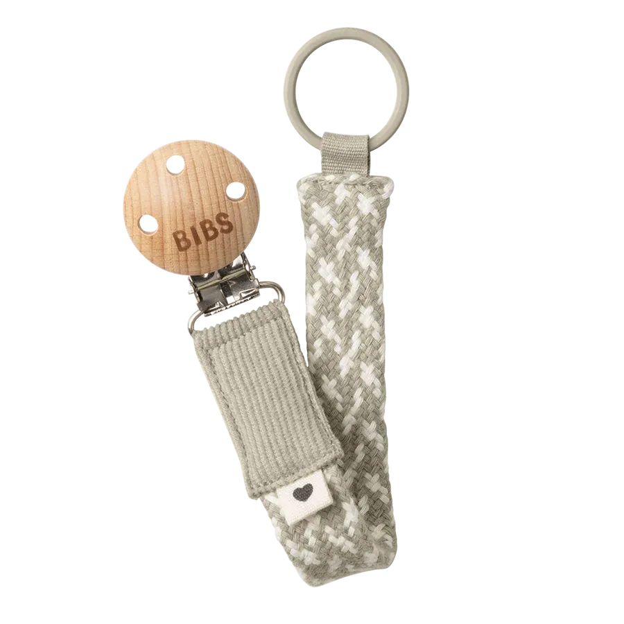 Bibs Pacifier Clip - Ivory/Sand