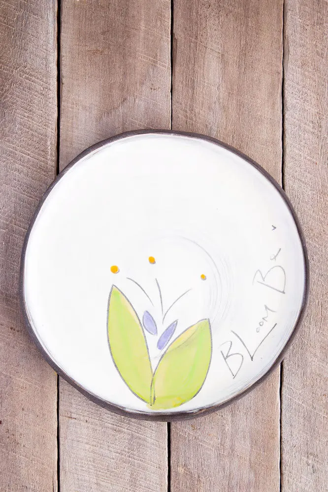 Bloom Be - Purple Hand Painted Ceramic Large Round Plate