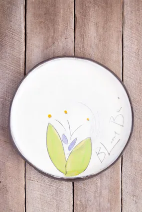 Bloom Be - Purple Hand Painted Ceramic Large Round Plate