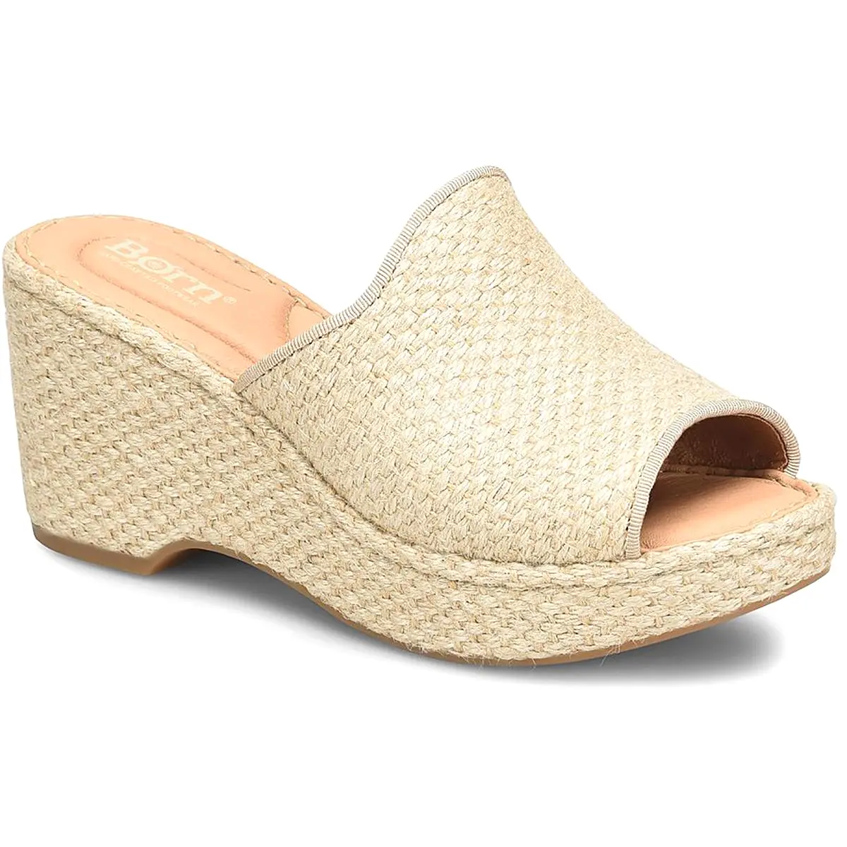 Born Womens Lilah Comfort Insole Woven Wedge Sandals