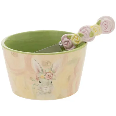 Bunny Flower Bowl & Spreader Set