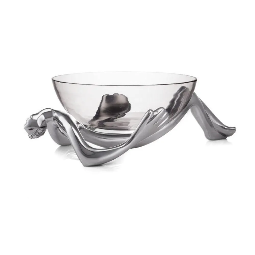 Carrol Boyes Glass Bowl And Stand-Reclining