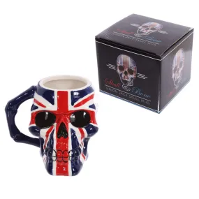 Ceramic Shaped Head Mug - UK Flag Skull MUG218