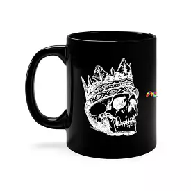 Crowned Skull Black Coffee Mug, 11 floz, Ceramic