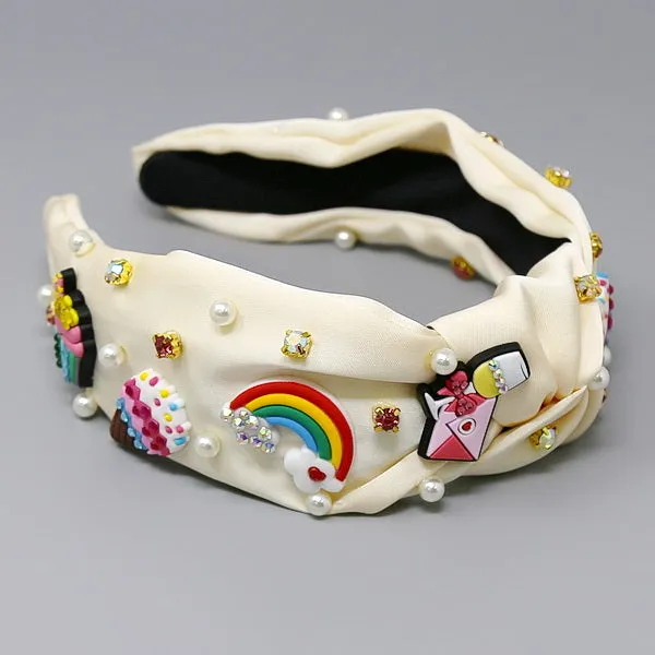 Cupcake / Ice Cream / Rainbow/ Love Letter Charm Headband