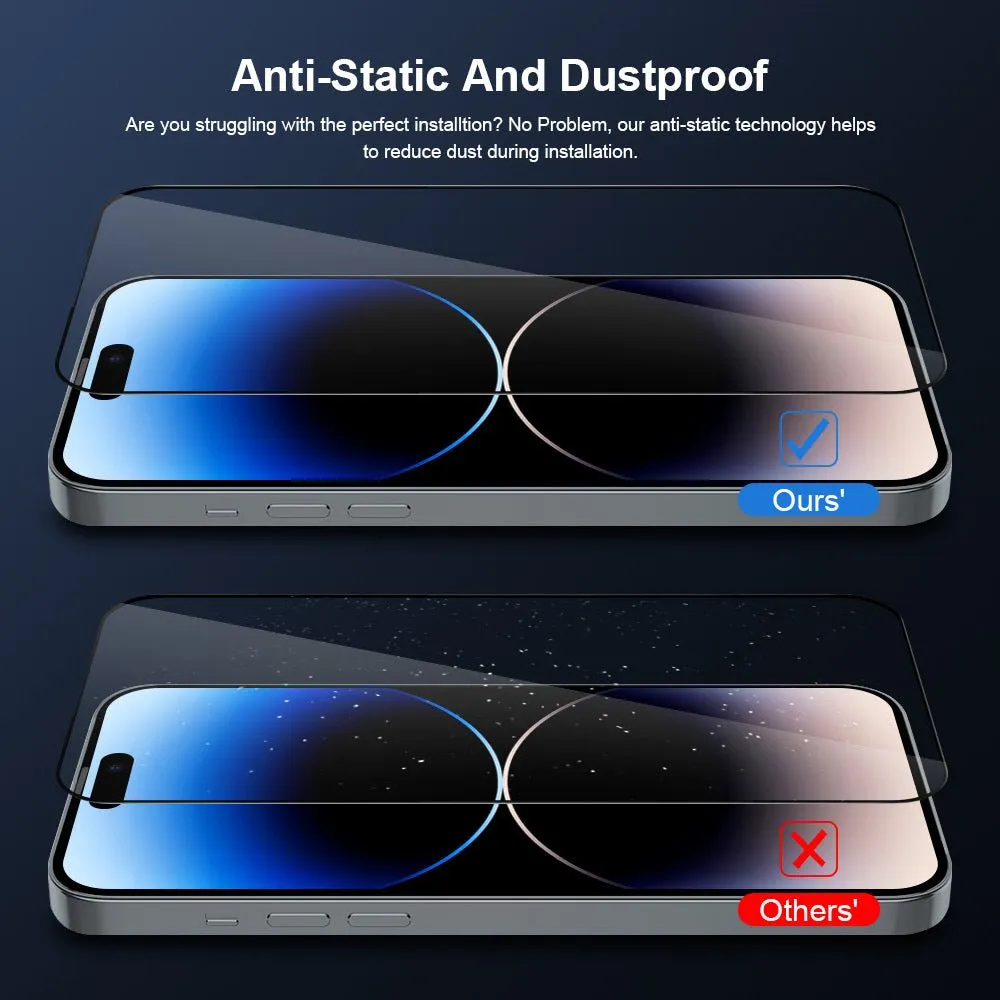 Curved Anti-Static Tempered Glass Screen Protector for iPhone 14