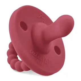 Cutie PAT Flat Pacifier, Cranberry