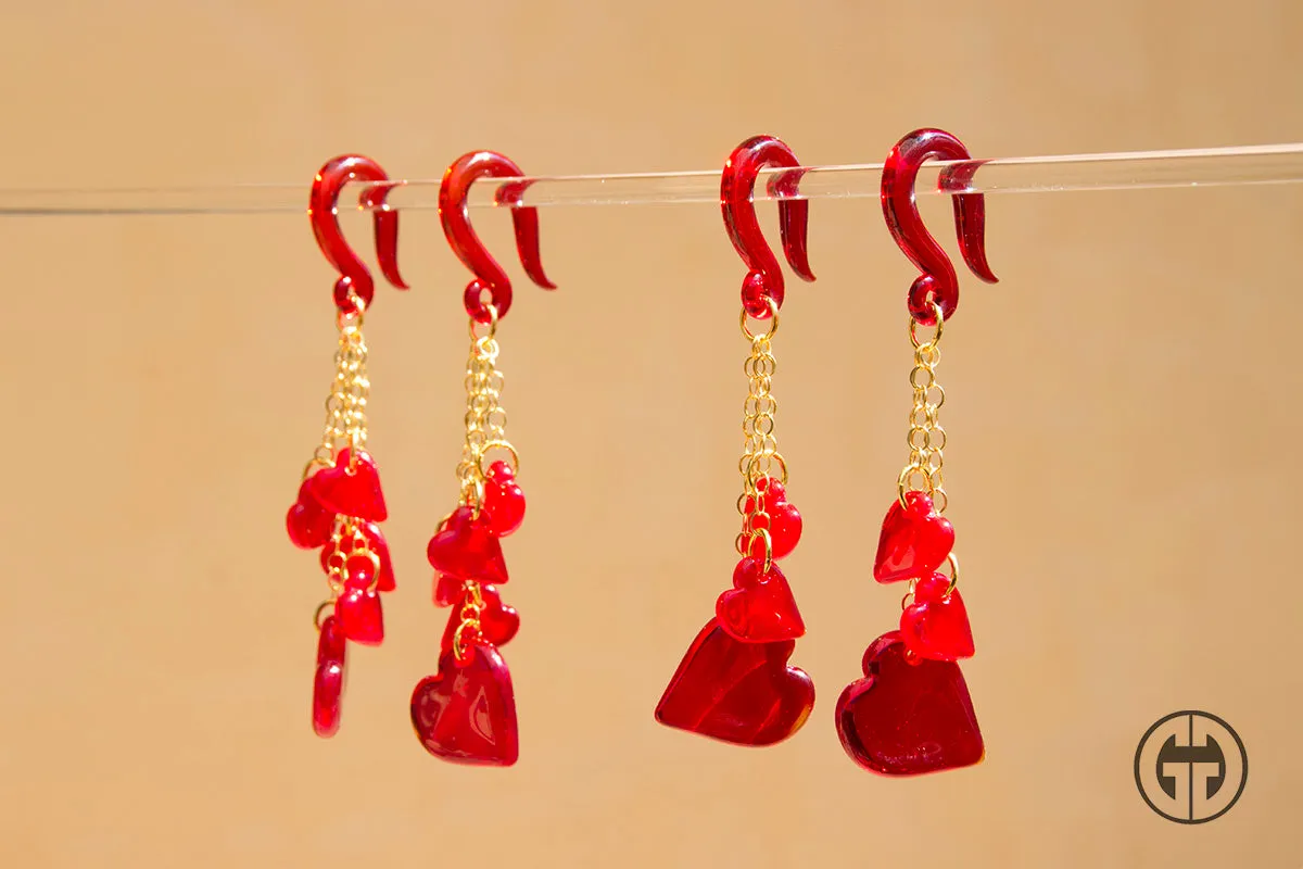 Dangling Hearts in Glass