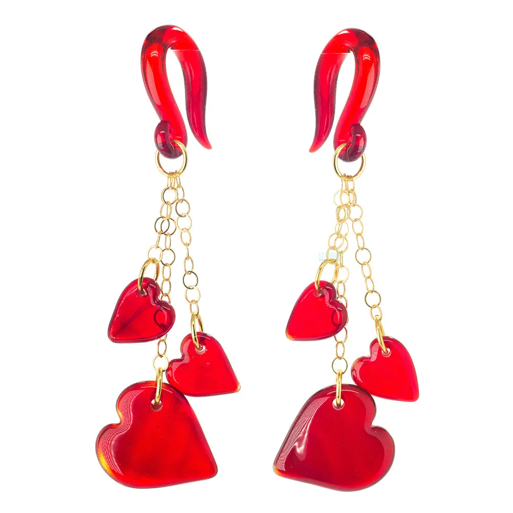 Dangling Hearts in Glass