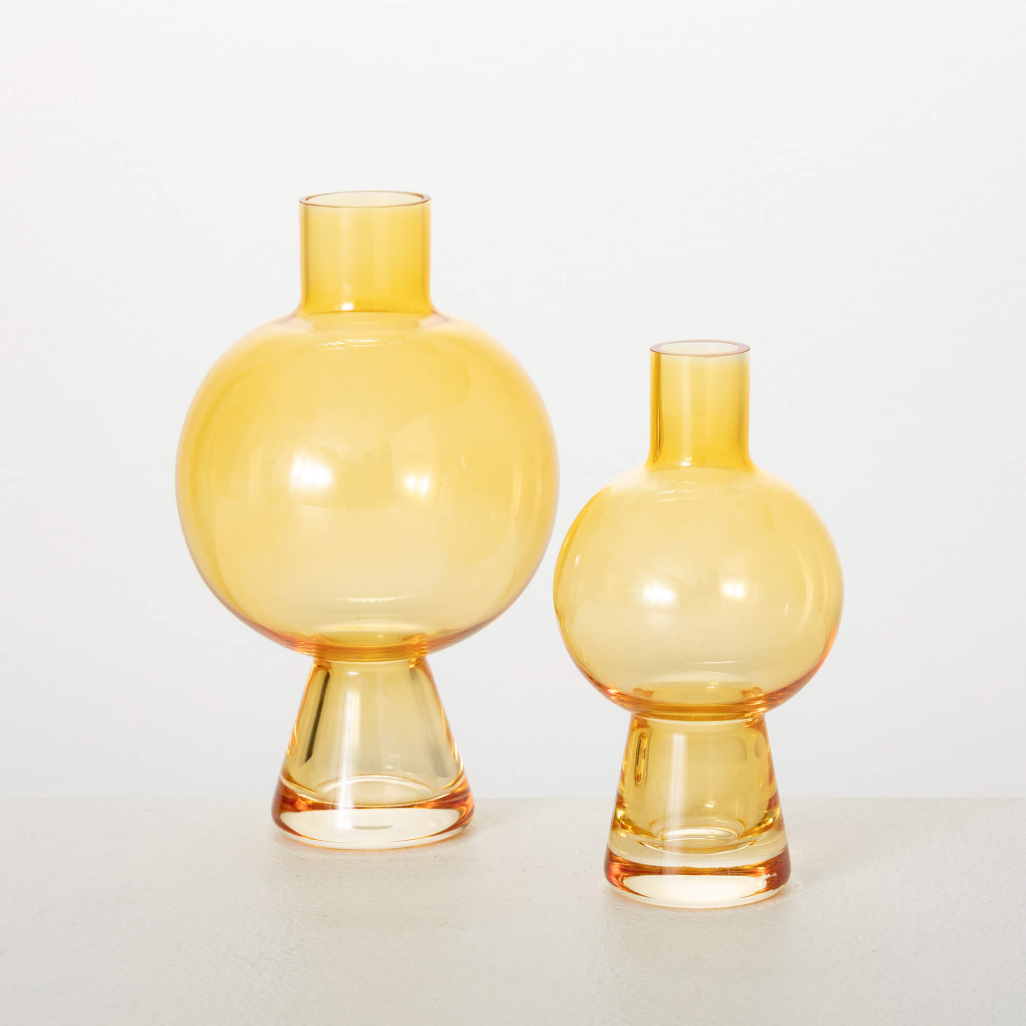 Deep Yellow Gourd Vase Set