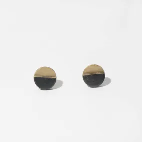 Duo Dot Mixed Metal Stud Earrings