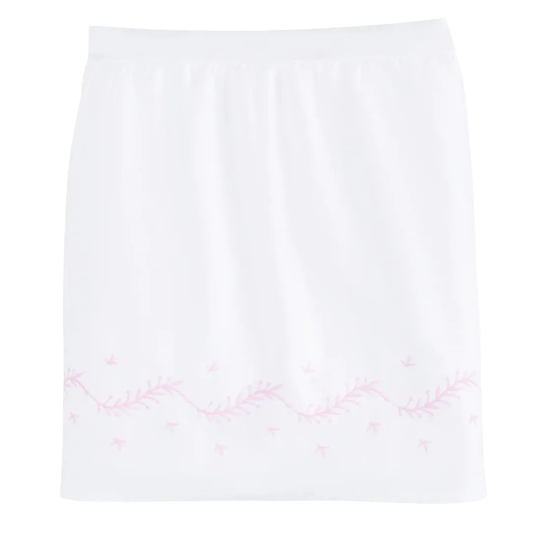 Embroidered Crib Skirt- Blush