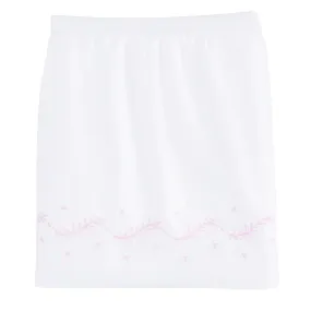 Embroidered Crib Skirt- Blush