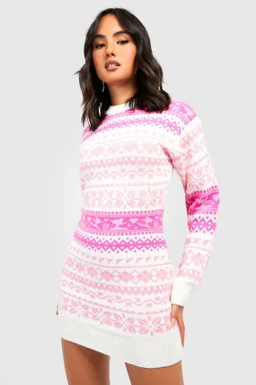 Fairisle Christmas Sweater Dress