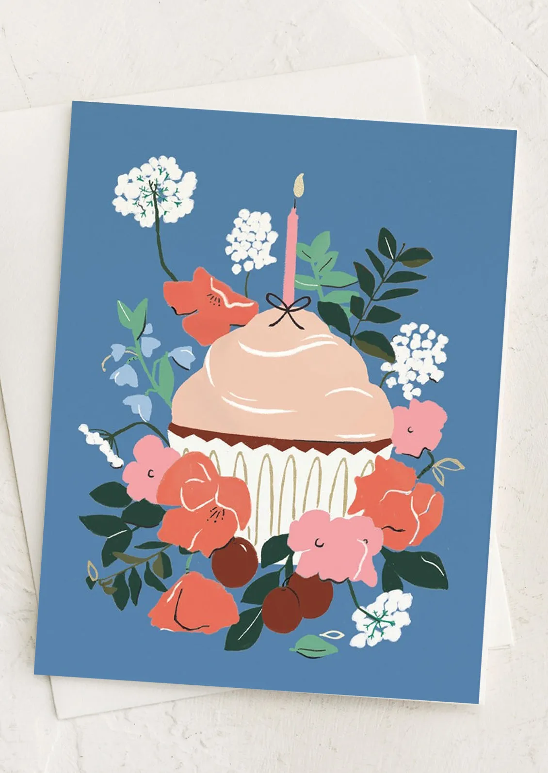 Floral Cupcake Birthday Card