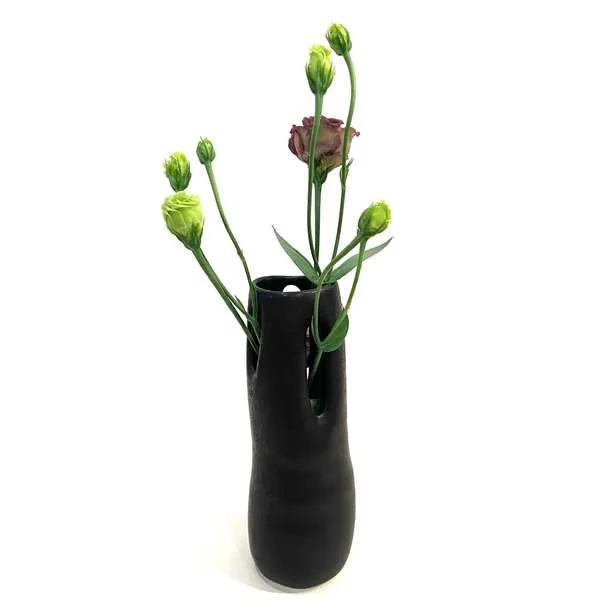 Flower Tower Vase - Black