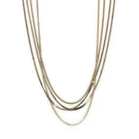 Four Strand Liquid Metal Necklace Gold/Black