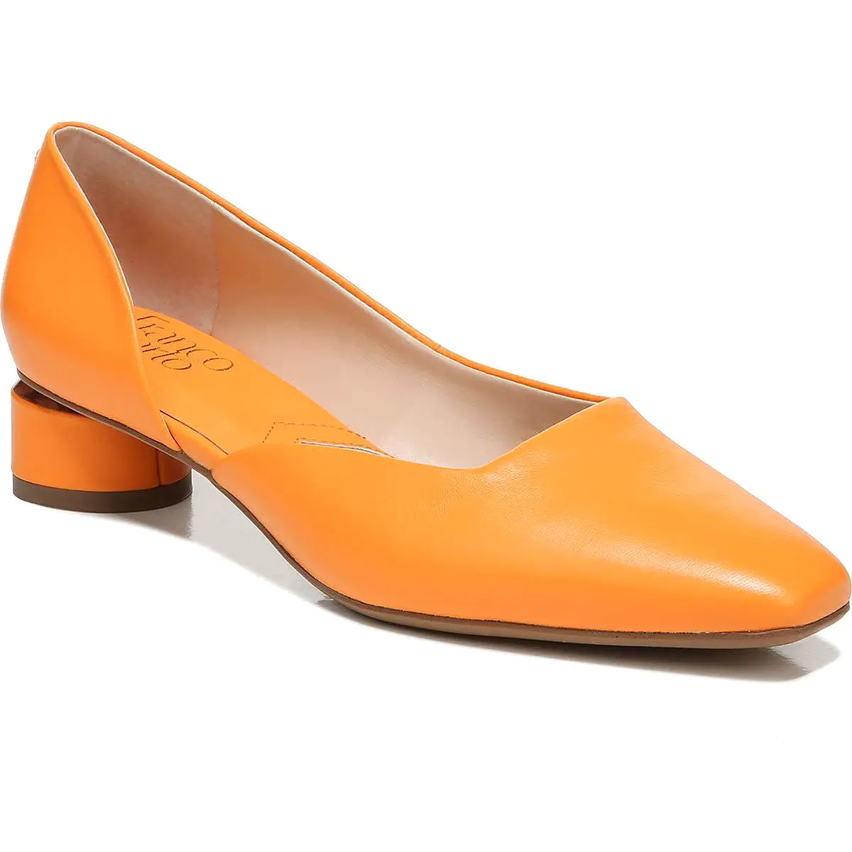 Franco Sarto Womens Citrus Leather Cushioned Footbed D'Orsay Heels