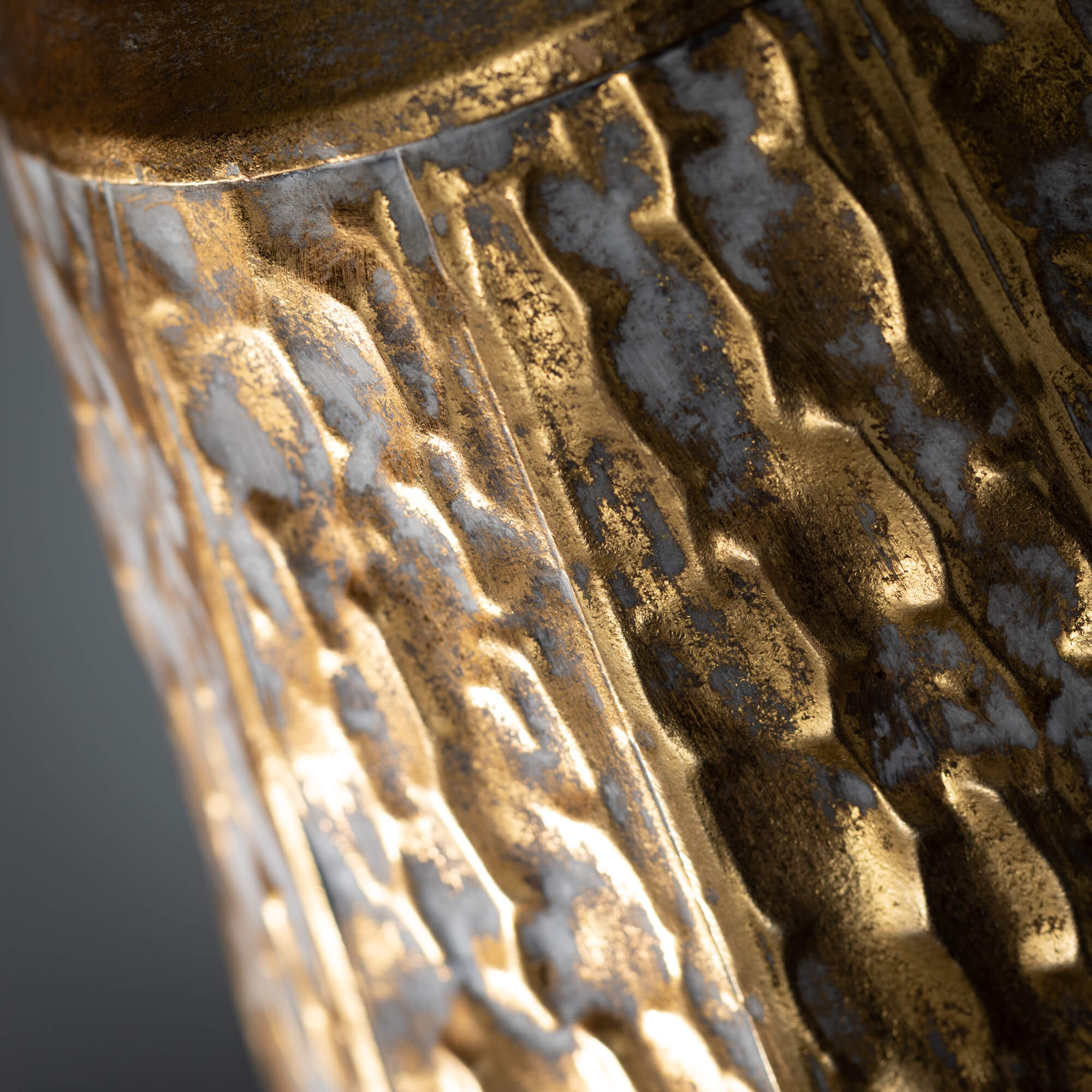 Gilded Hammered Tall Vase