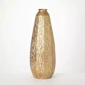 Gilded Hammered Tall Vase