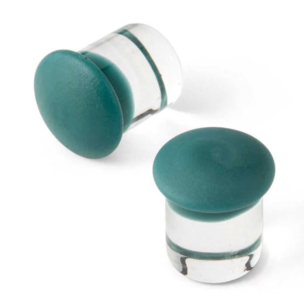 Glass Color Front Plugs - Matte Aqua