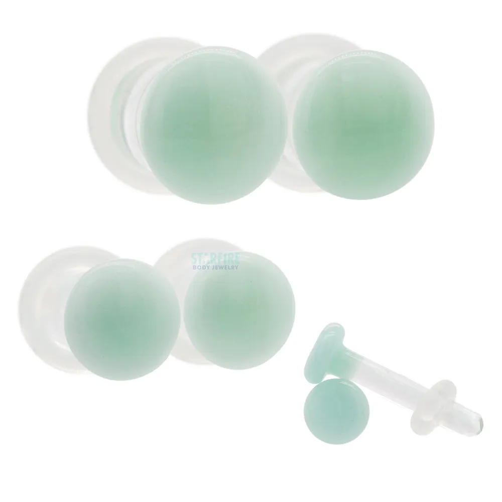 Glass Color Front Plugs - Mint