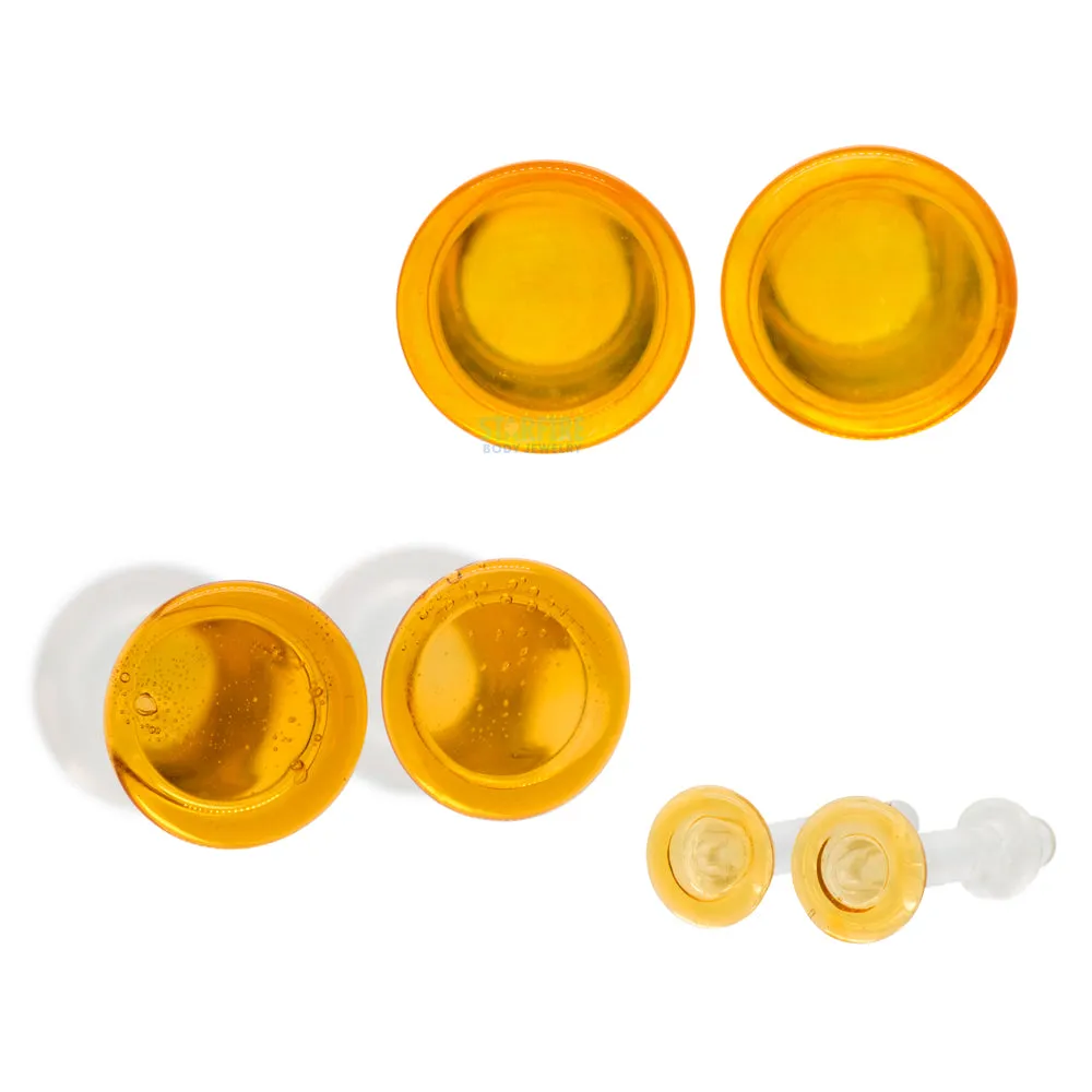 Glass Colorfront Plugs - Amber