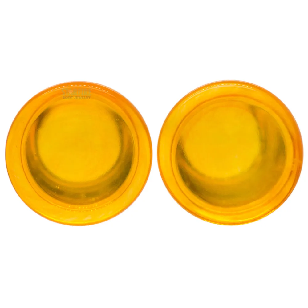 Glass Colorfront Plugs - Amber