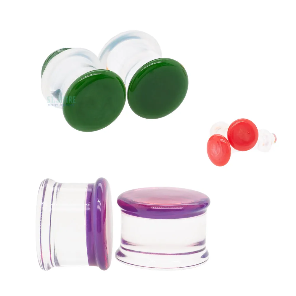 Glass Colorfront Plugs - Clear