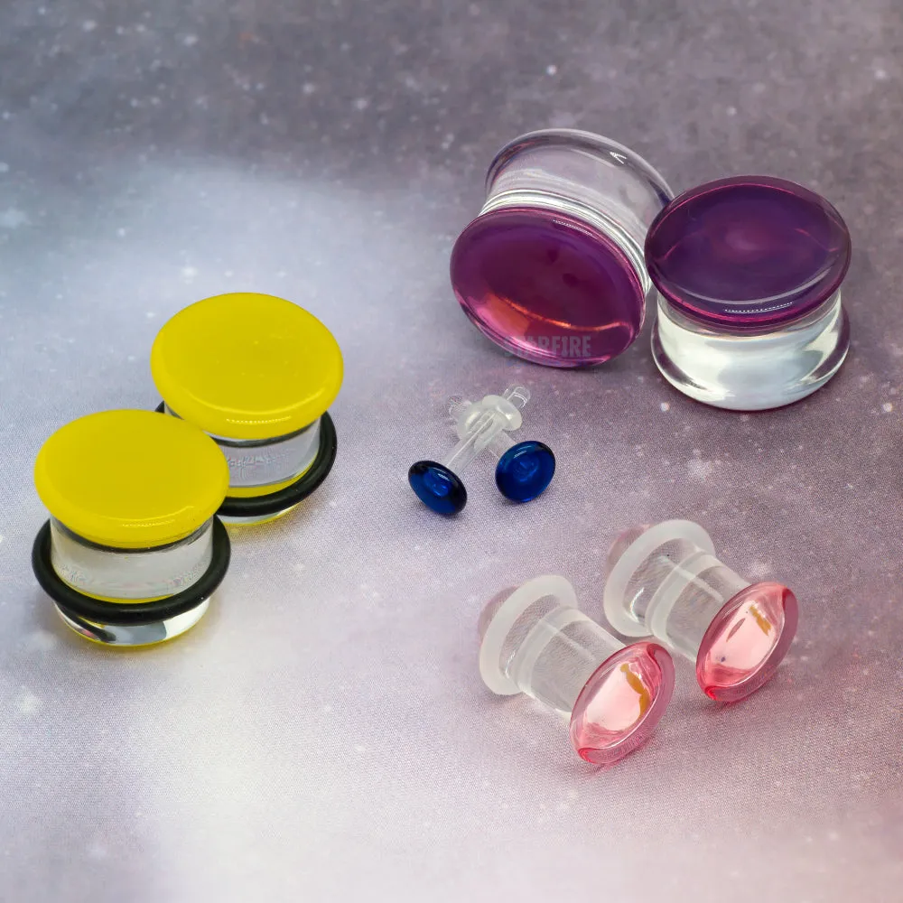 Glass Colorfront Plugs - Clear