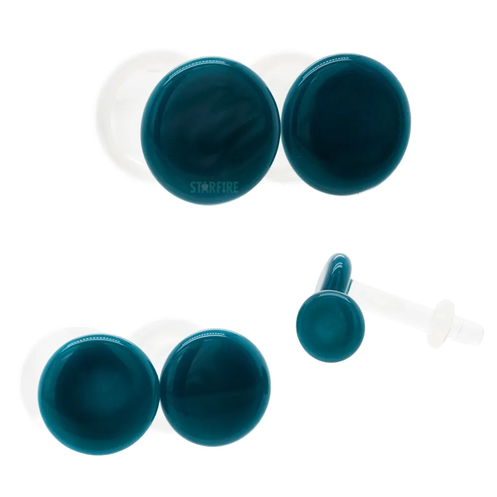 Glass Colorfront Plugs - Dark Aqua