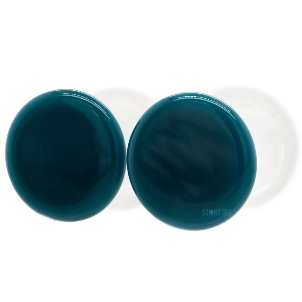 Glass Colorfront Plugs - Dark Aqua