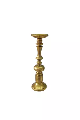 GOLD RESIN CANDLE PILLAR LARGE