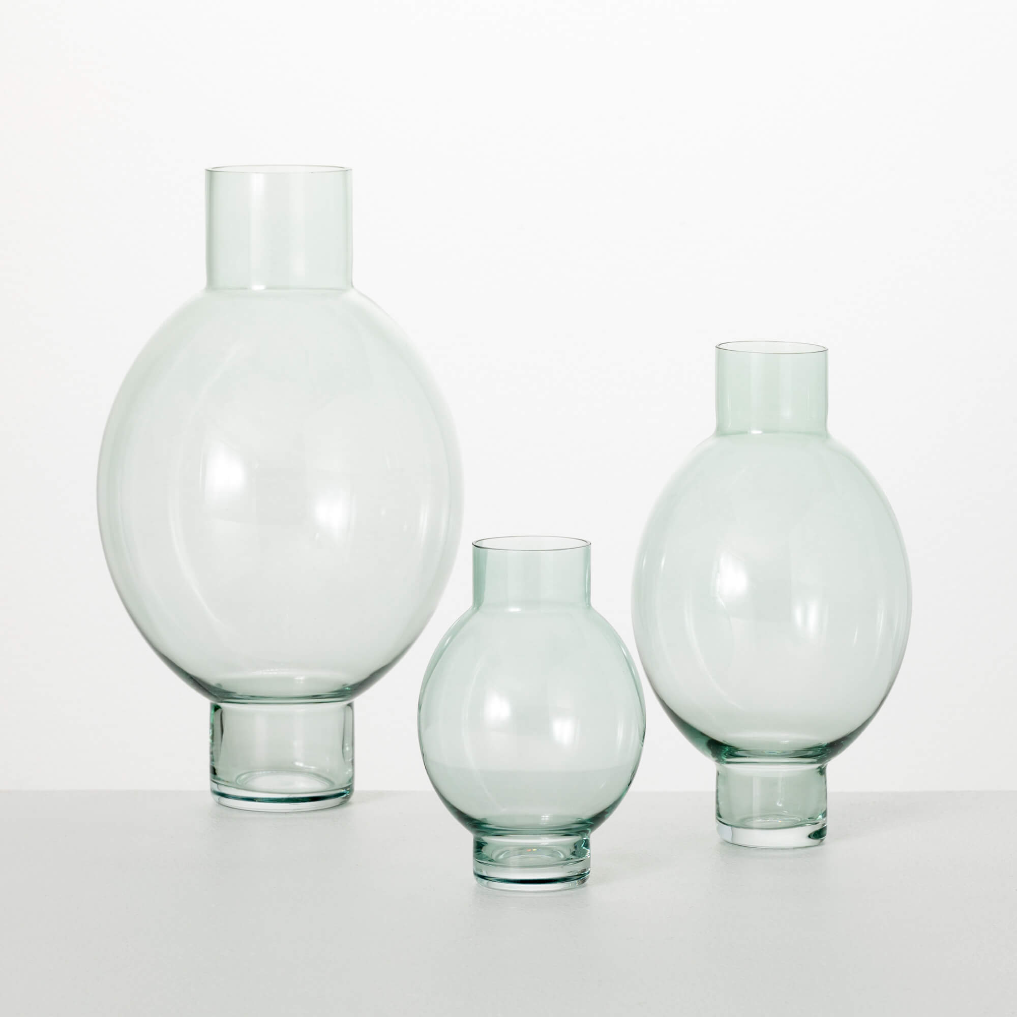 Gray Glass Gourd Vase Set