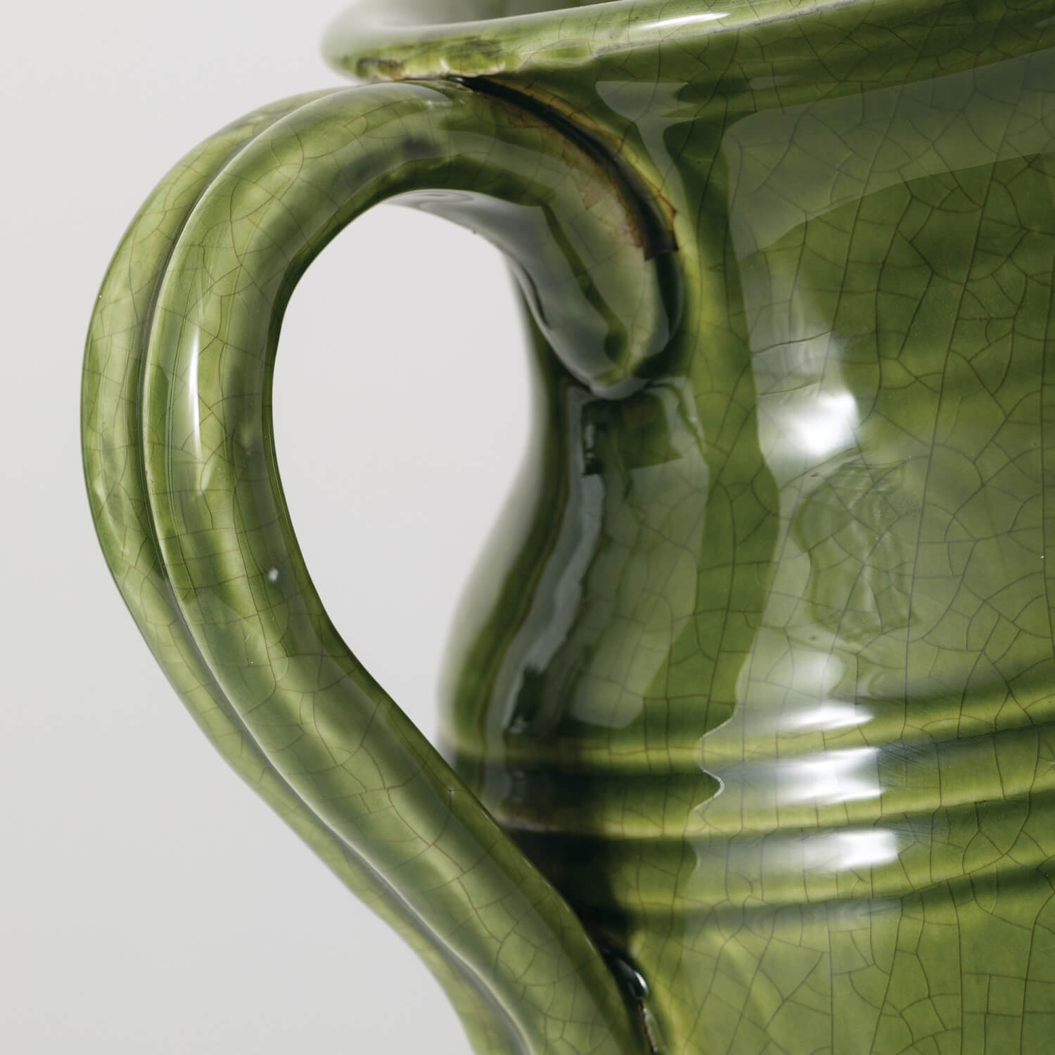 Green Glossed Pitcher Vase