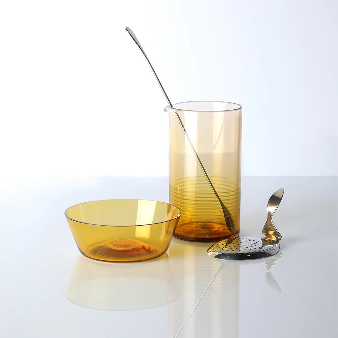 Hand-Blown Mixing Glass/Bowl Bar Set/Citrine