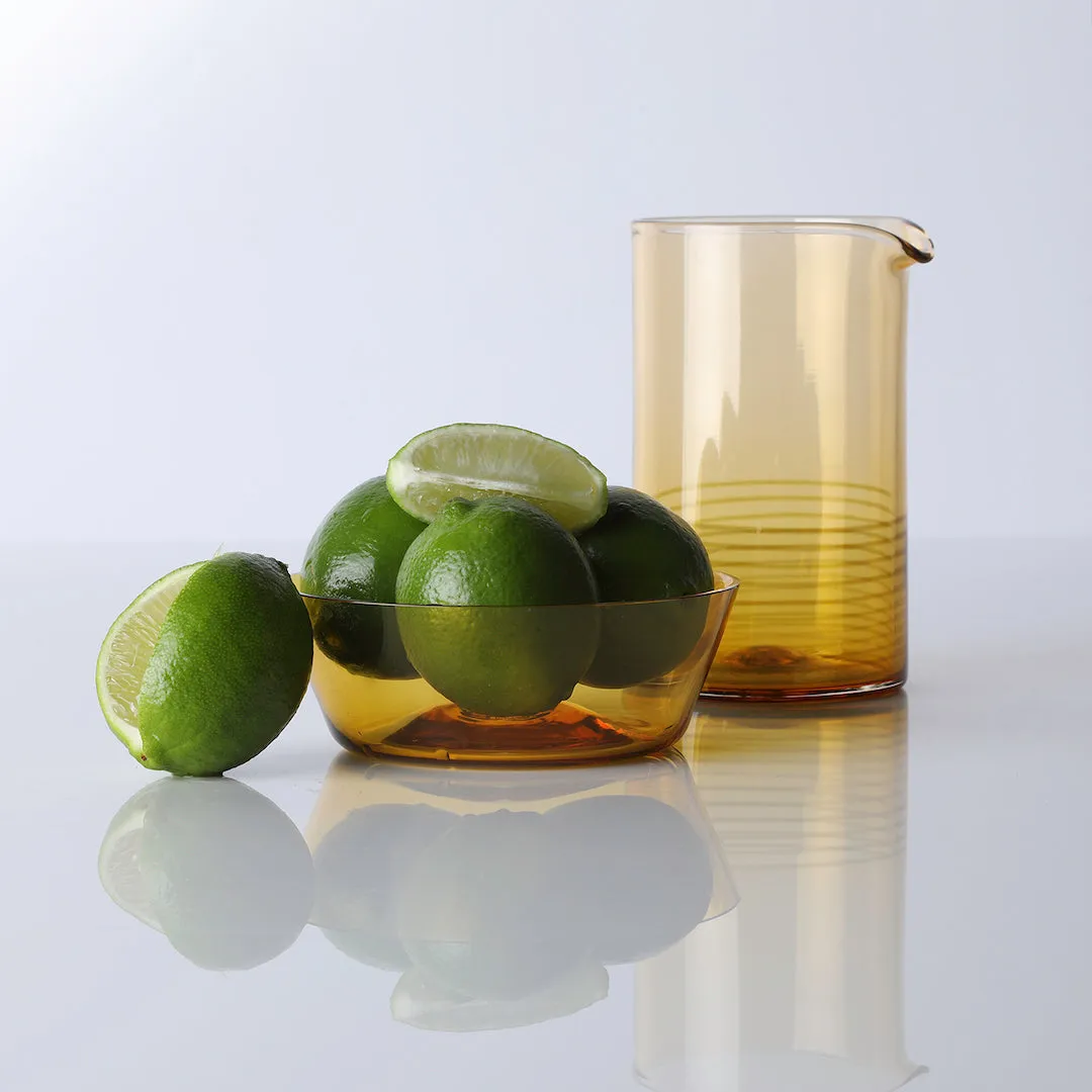 Hand-Blown Mixing Glass/Bowl Bar Set/Citrine