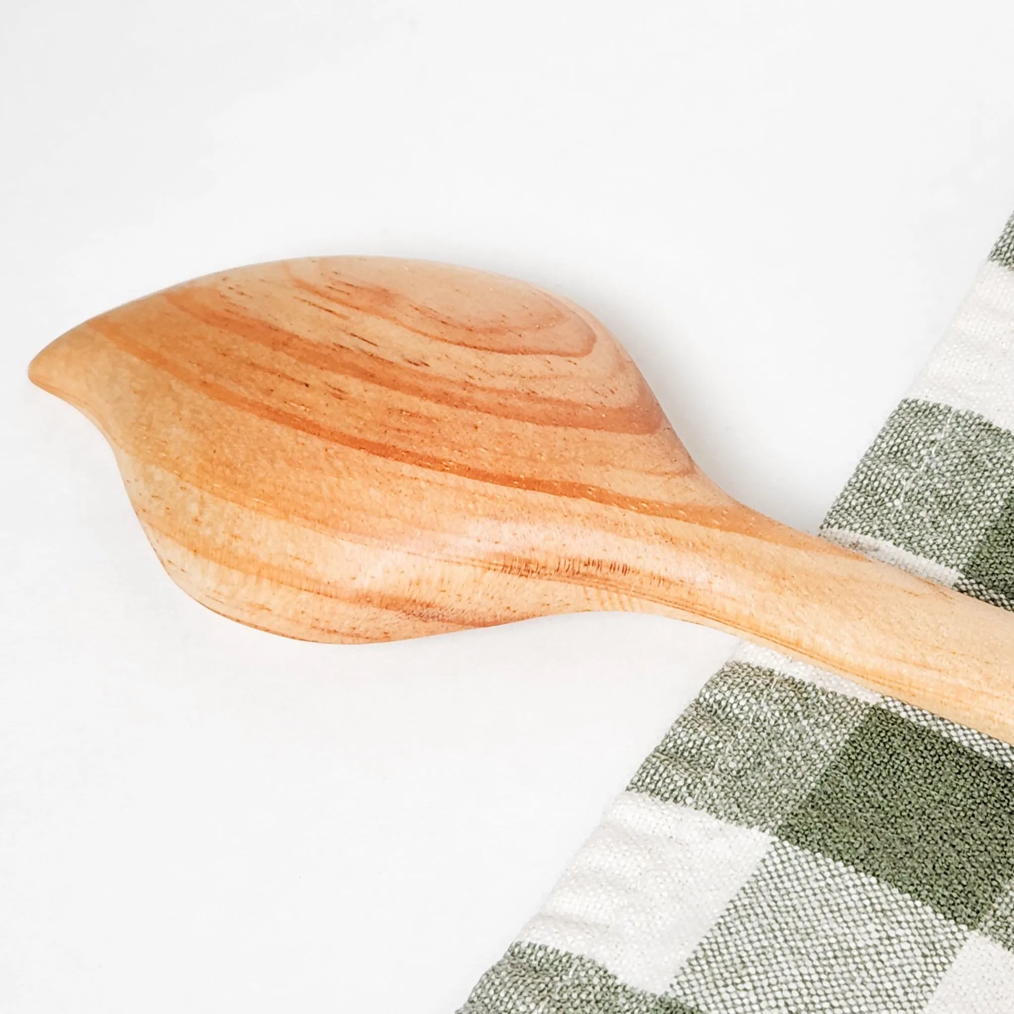 Hand Carved Wood Leaf Spoon