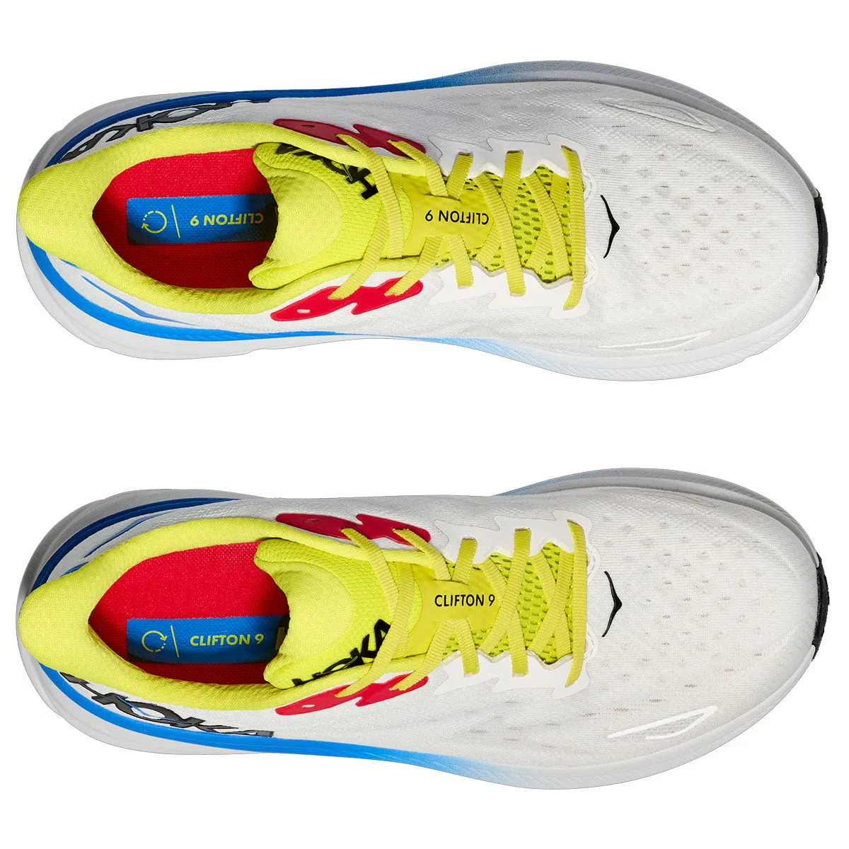 Hoka One One Clifton 9 Running Shoes - Mens - Blanc De Blanc/Virtual Blue